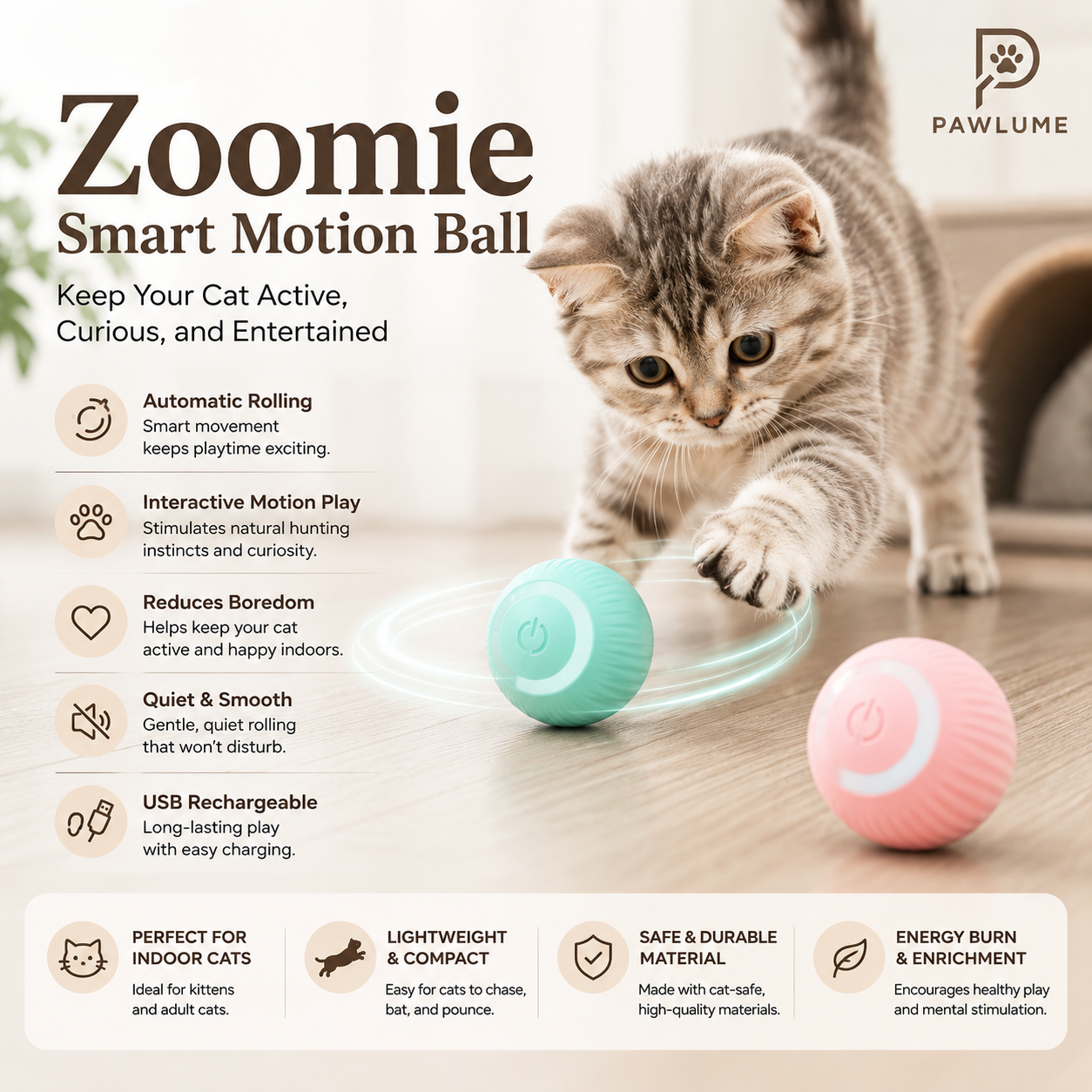 Pawlume Zoomie Smart Motion Ball