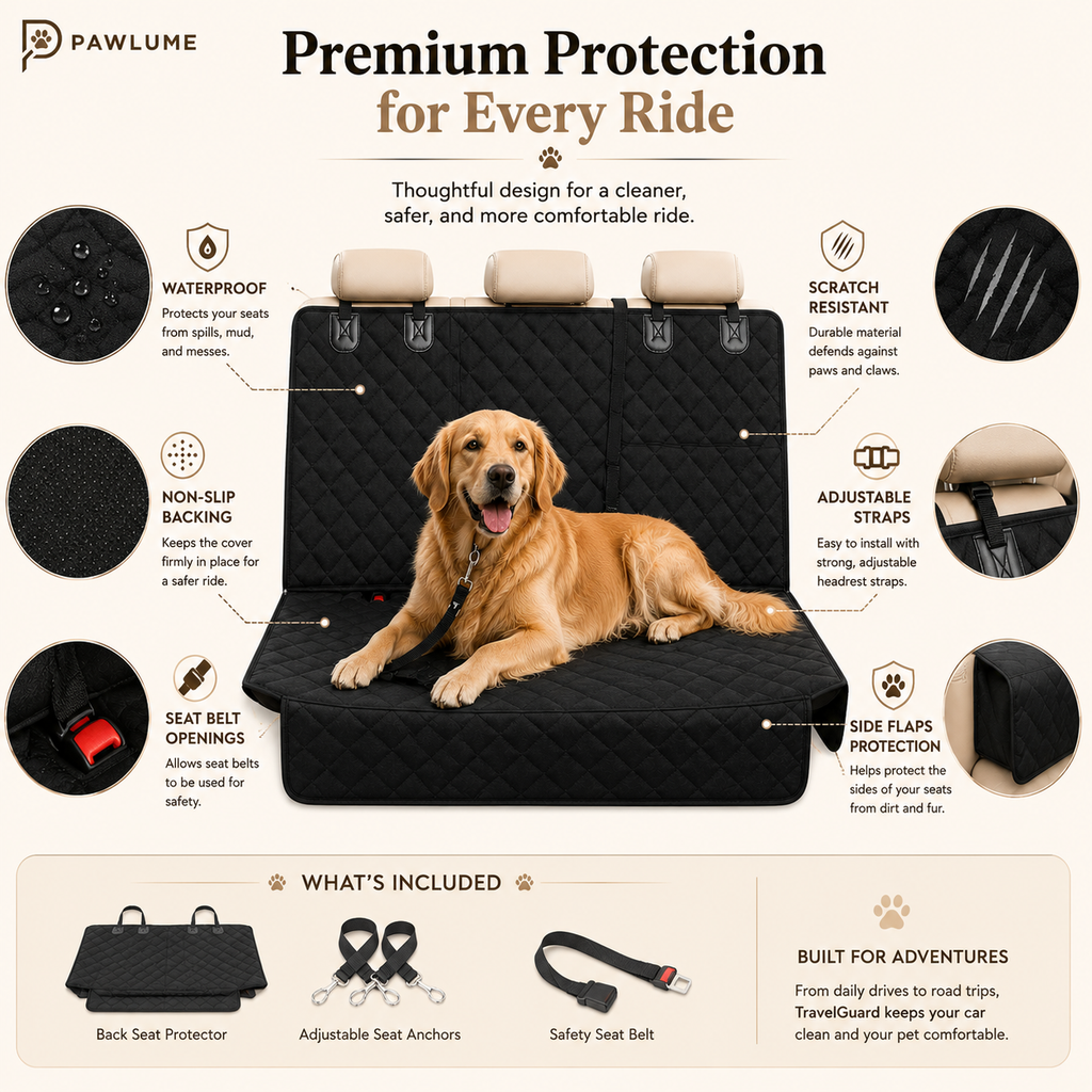 Pawlume TravelGuard Back Seat Protector