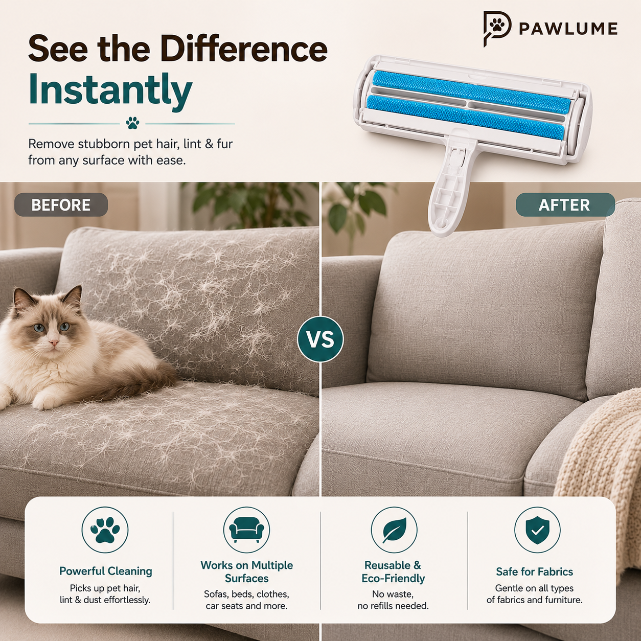 Pawlume FurSweep Hair Remover Roller