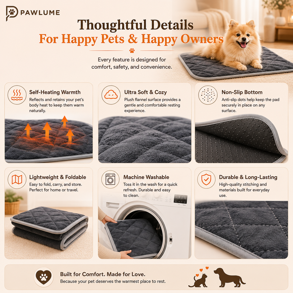 Pawlume WarmNest Self-Heating Pet Pad