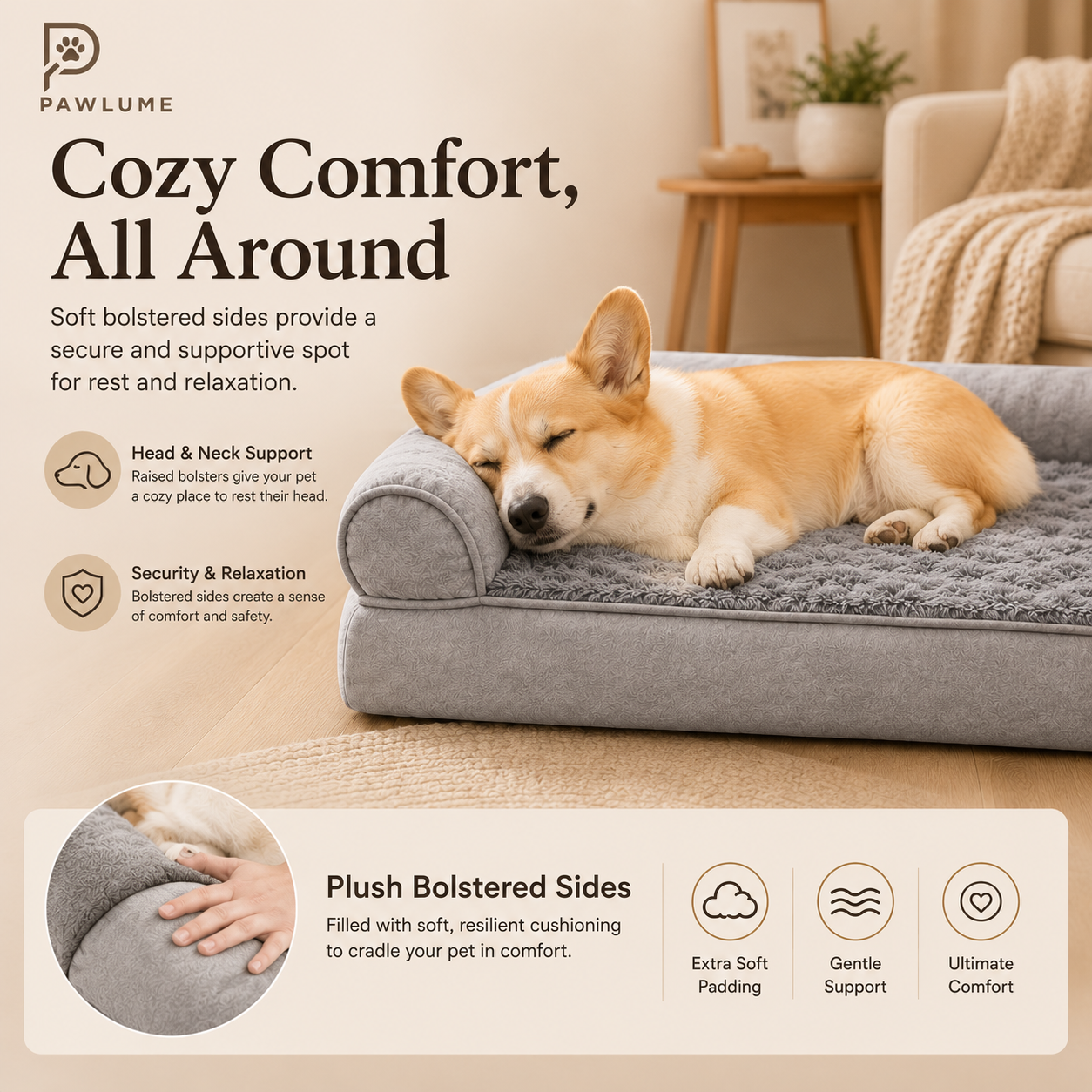 Pawlume CloudRest Orthopedic Lounger Bed