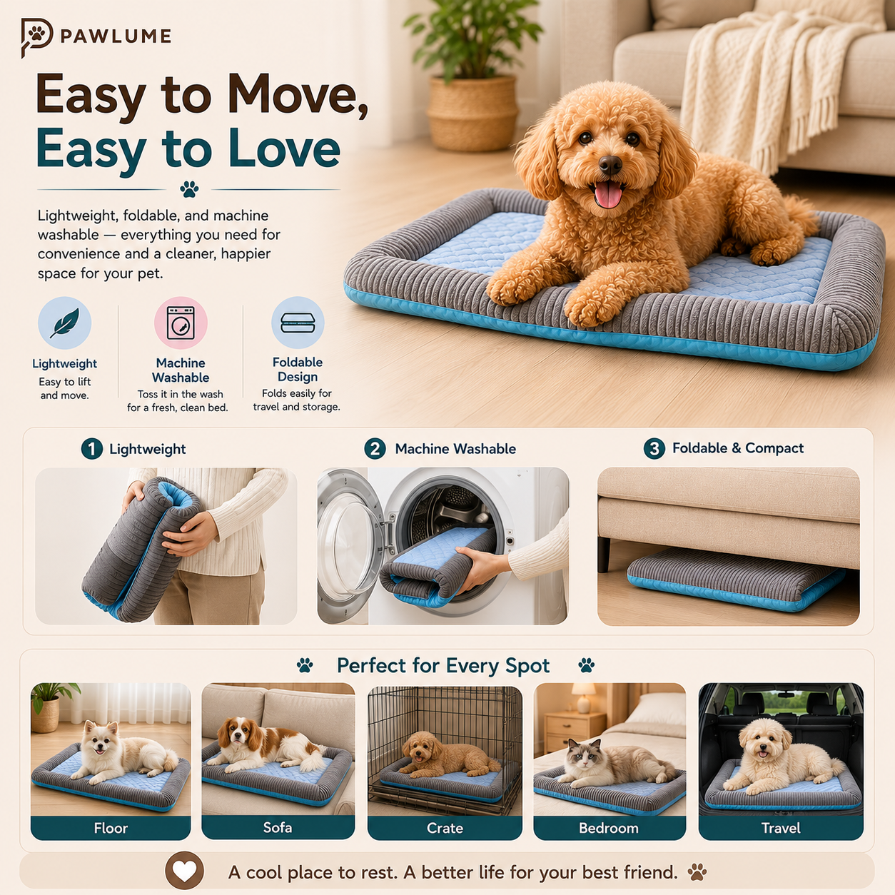 Pawlume ChillNest Cooling Pet Bed