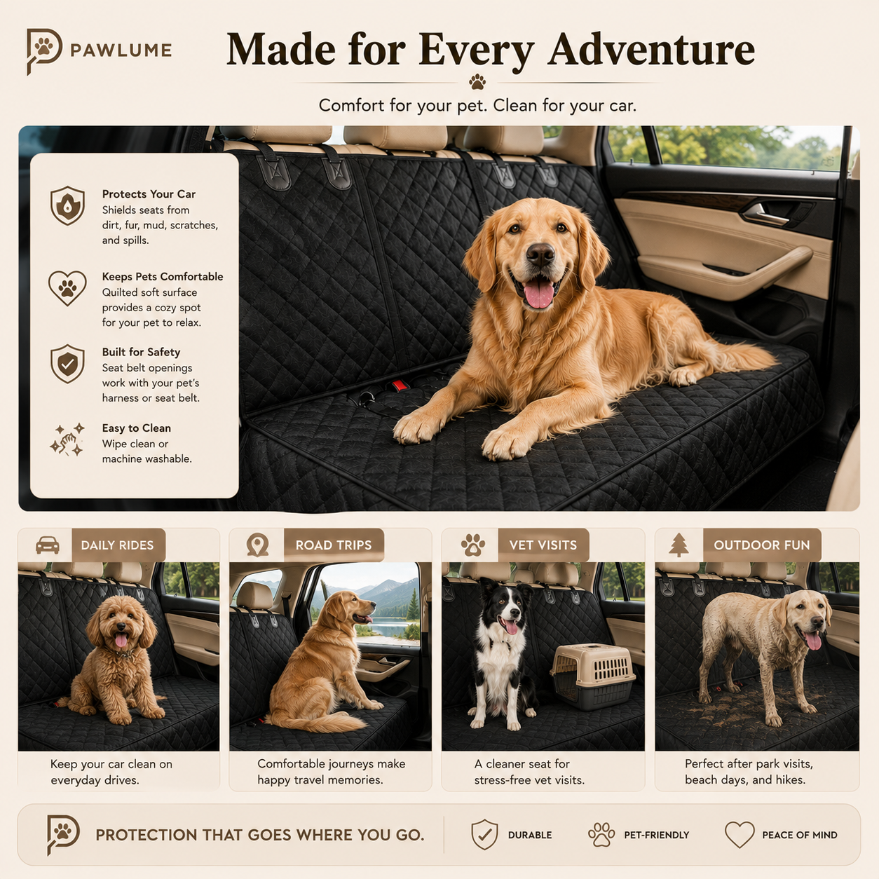 Pawlume TravelGuard Back Seat Protector
