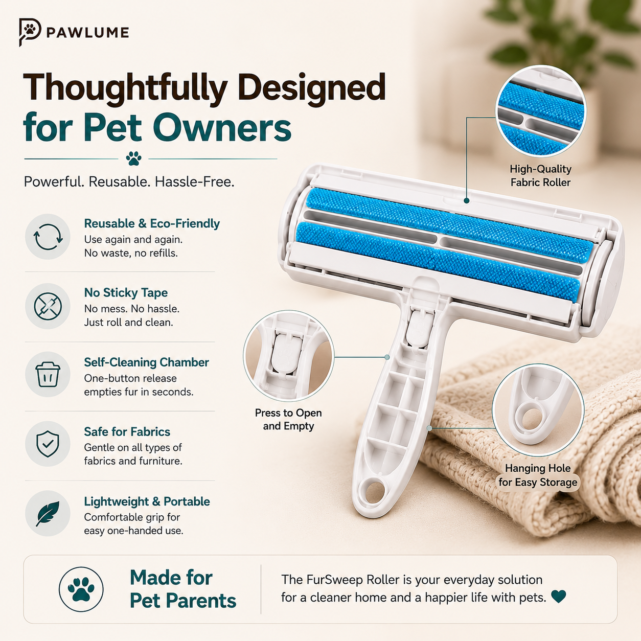 Pawlume FurSweep Hair Remover Roller