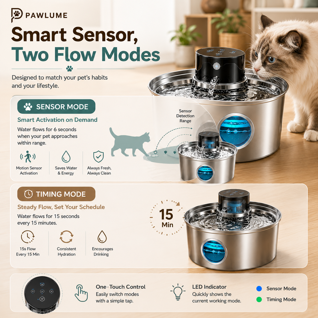 Pawlume AquaFlow Wireless Pet Fountain