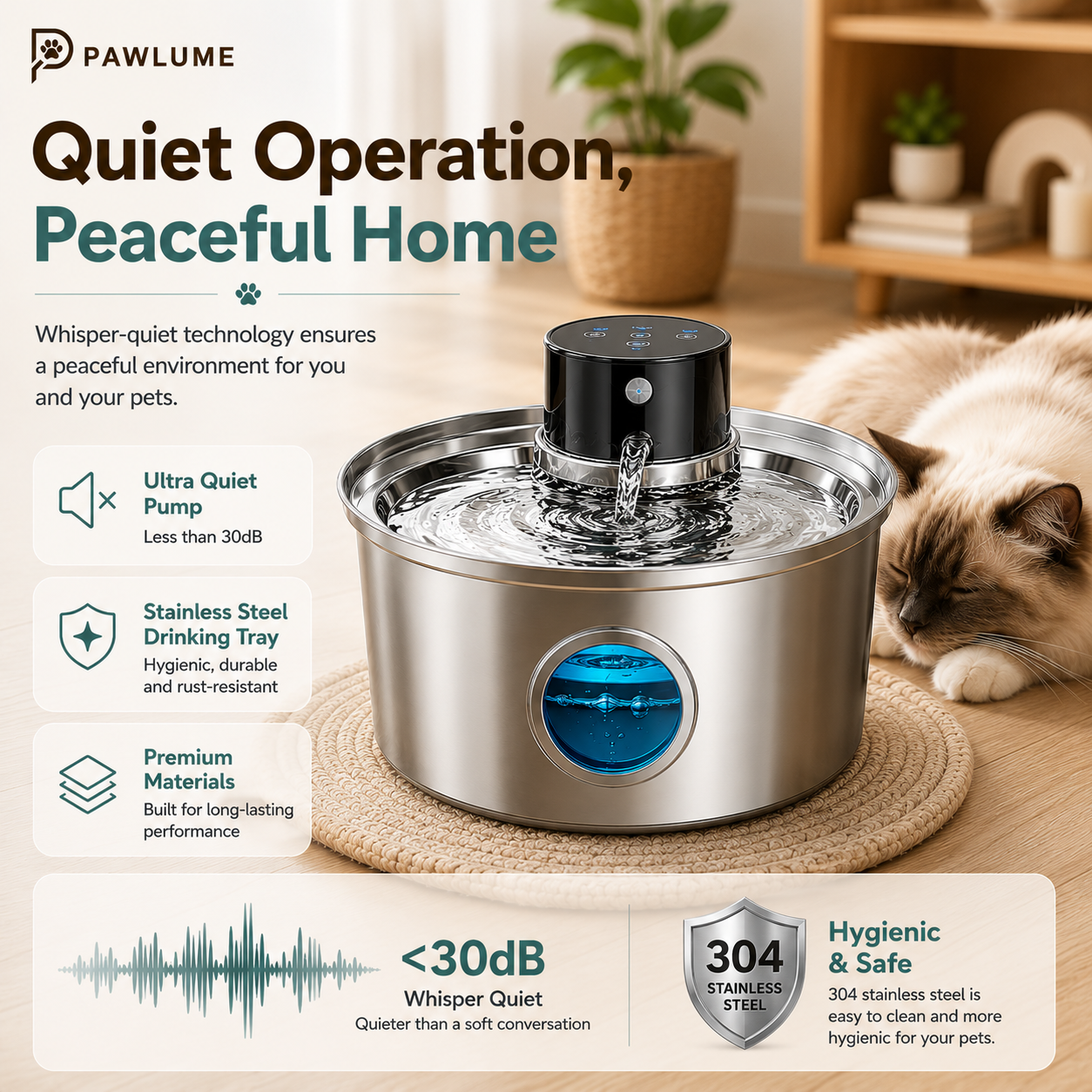 Pawlume AquaFlow Wireless Pet Fountain