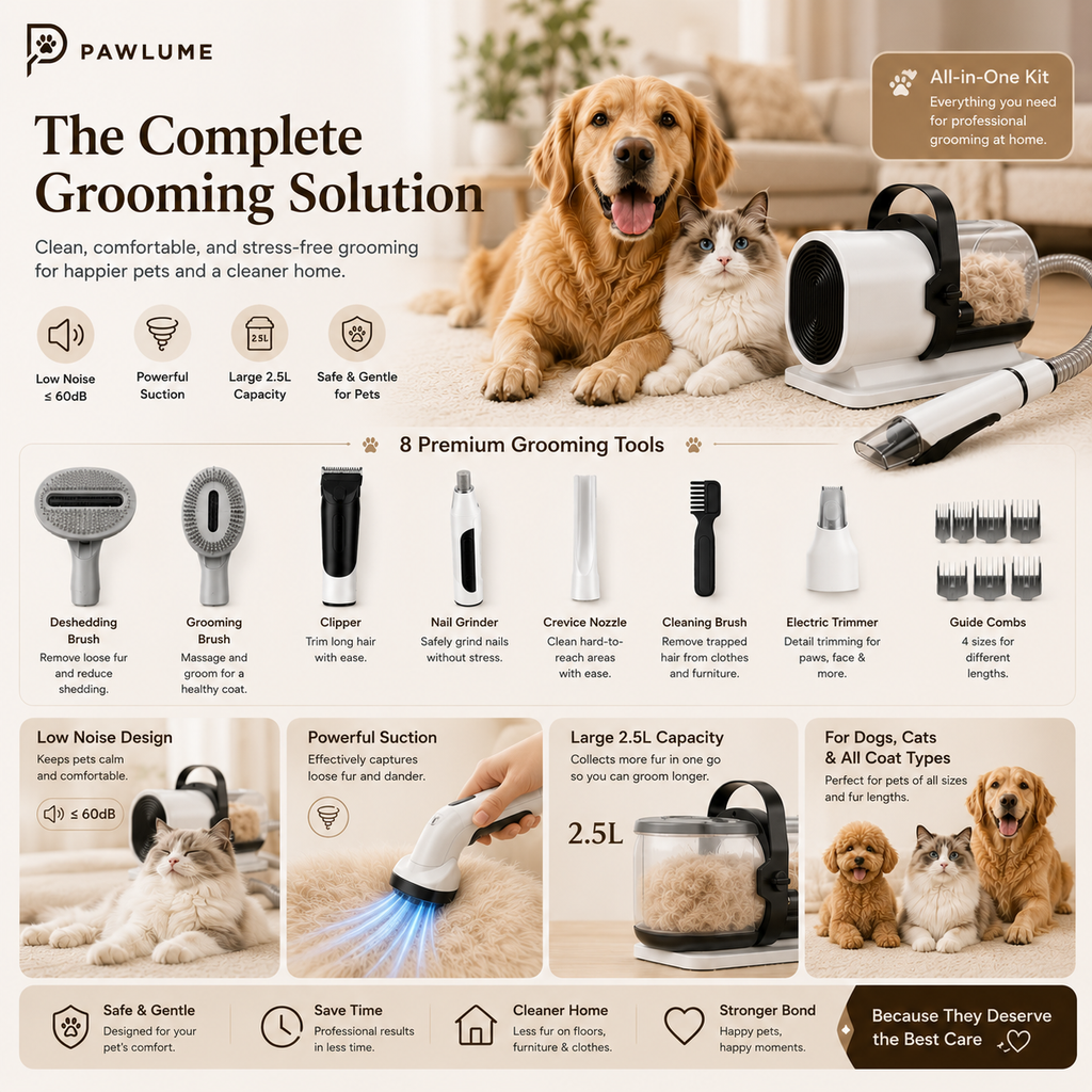 Pawlume FurEase Grooming Vacuum Pro